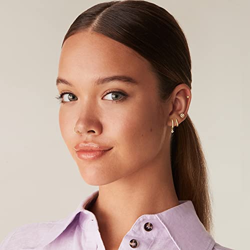 14K Gold Plated Huggie Dangle Hoop Earrings