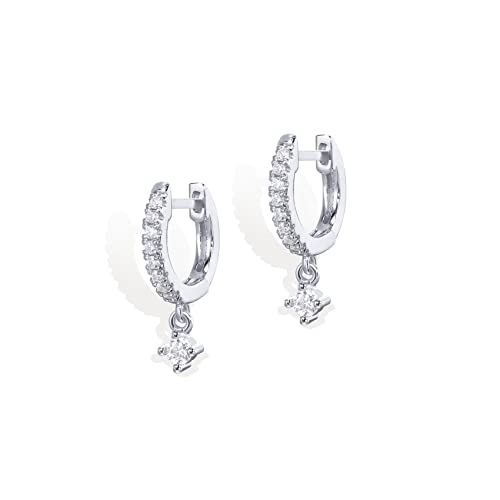 14K Gold Plated Huggie Dangle Hoop Earrings