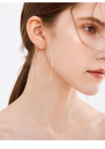 Golden Hoop Earrings Set for Women, 3 Colors