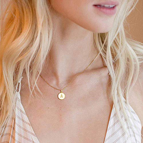 PAVOI 14K Gold Plated Initial Necklace for Women