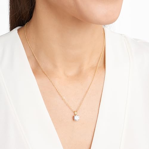 Yellow Gold Plated Sterling Silver Cubic Zirconia Necklace
