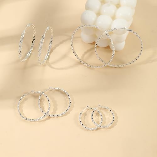 Twisted Hoop Earrings with Cubic Zirconia (30MM)