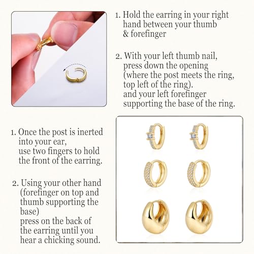 VIROMY Trendy Gold Hoop Earrings Set for Women