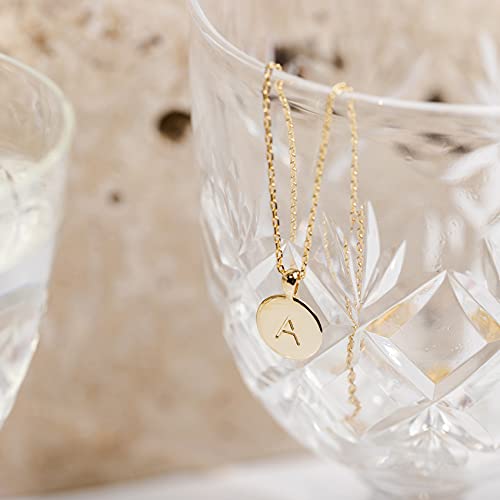 PAVOI 14K Gold Plated Initial Necklace for Women