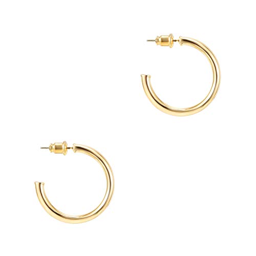 PAVOI Women's 14K Yellow Gold 30mm Hoop Earrings