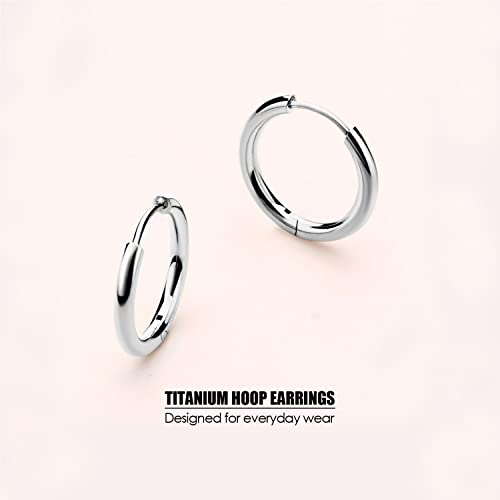 Titanium Hoop Earrings G23 Hypoallergenic Small Huggies