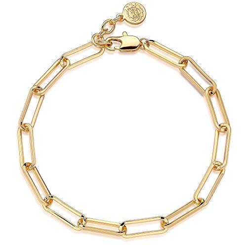 Gold Rolo Paperclip Chain Bracelet - Personalized Women's Gift