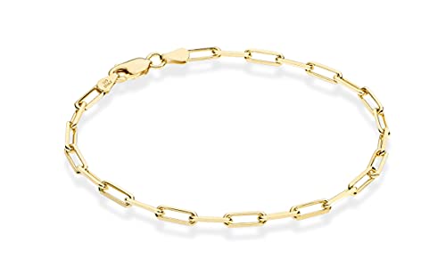 Italian 18K Gold Over Sterling Silver Paperclip Bracelet