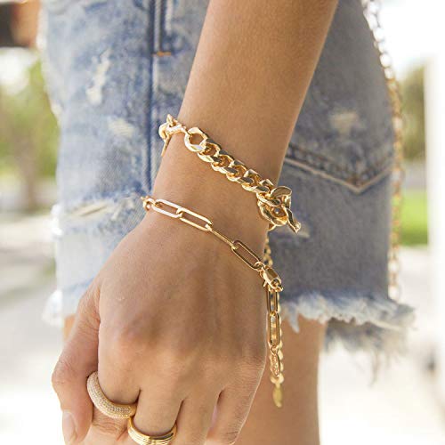 Gold Rolo Paperclip Chain Bracelet - Personalized Women's Gift