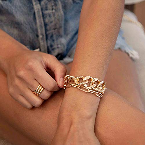 Gold Rolo Paperclip Chain Bracelet - Personalized Women's Gift