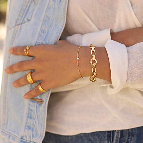 18k Gold Plated Chunky Wide Cuban Link Bracelets