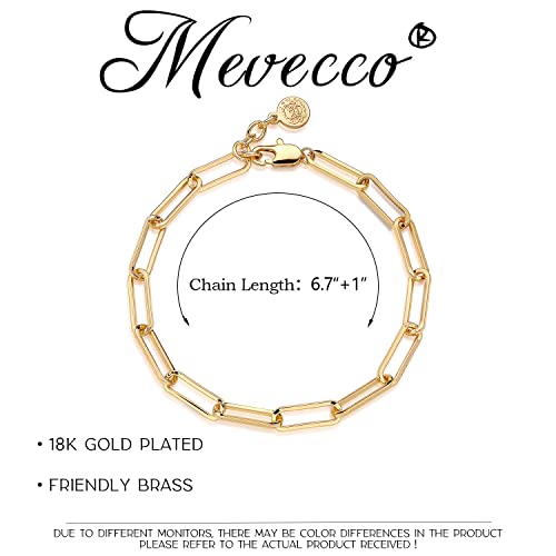 Gold Rolo Paperclip Chain Bracelet - Personalized Women's Gift