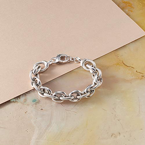 Italian Sterling Silver Multi-Link Bracelet, 8 inch