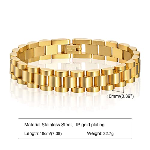 Gold Thick Link Bracelet Women Stainless Steel Jewelry