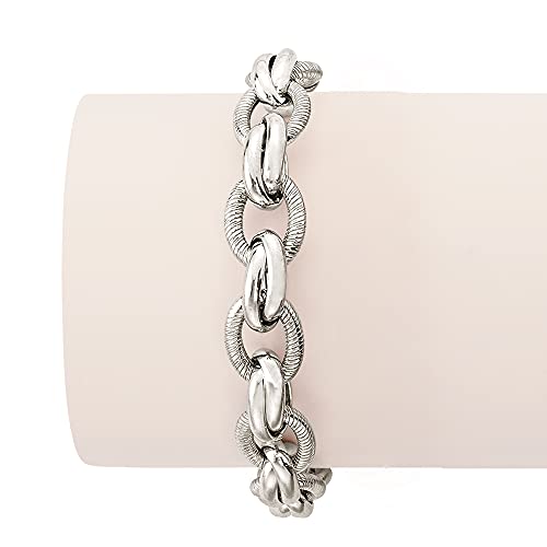 Italian Sterling Silver Multi-Link Bracelet, 8 inch