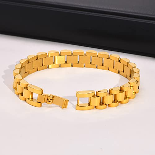 Gold Thick Link Bracelet Women Stainless Steel Jewelry