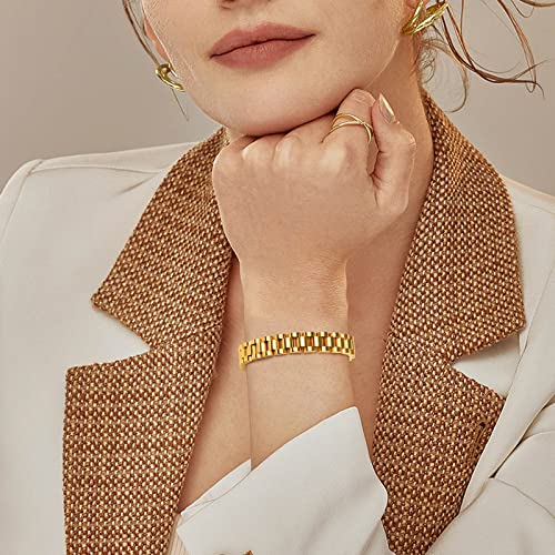 Gold Thick Link Bracelet Women Stainless Steel Jewelry