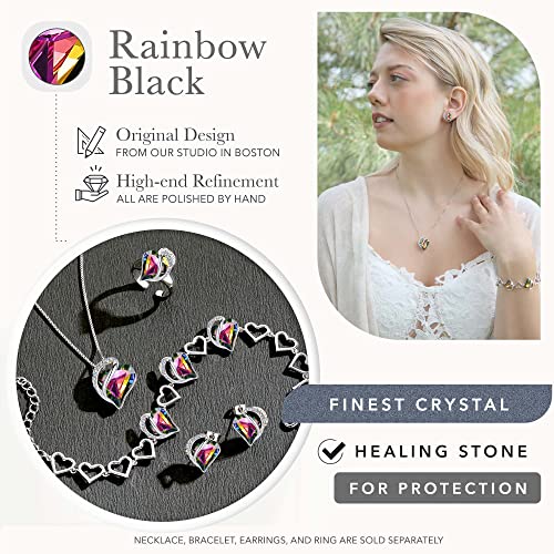 Leafael Infinity Love Heart Crystal Bracelet, Silver Tone