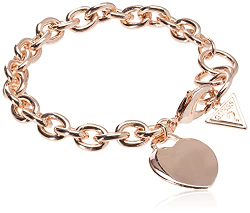 GUESS Rose Gold G Logo Heart Link Bracelet