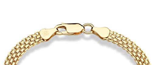 18K Gold Over Sterling Silver Bismark Chain Bracelet