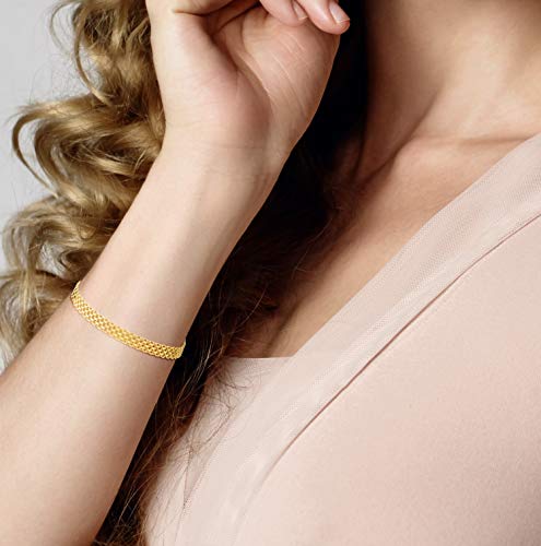 18K Gold Over Sterling Silver Bismark Chain Bracelet