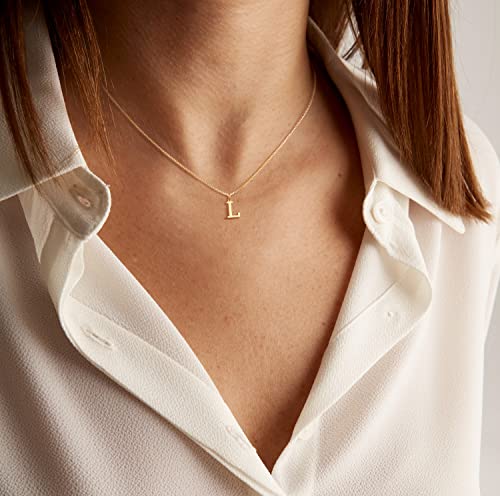 Foxgirl 14K Gold Initial Necklace for Women