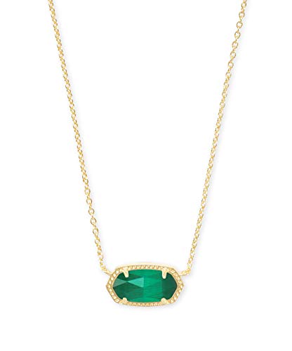 Kendra Scott Dainty Emerald Cat's Eye Pendant Necklace