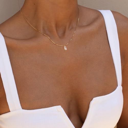 Emerald Cubic Zirconia Pendant Necklace - Birthstone Jewellery