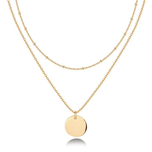 Layered Coin Pendant Necklace for Women | Dainty Design