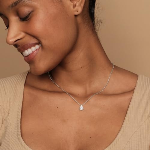 14K Gold Plated Faux Diamond Pear Pendant Necklace