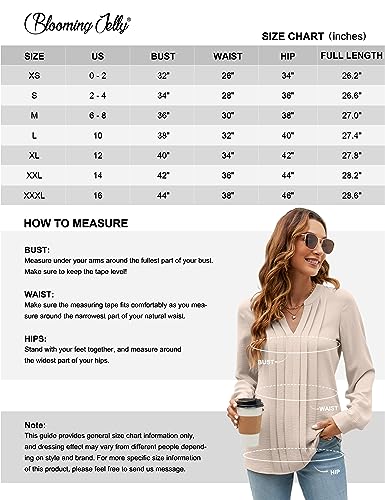 Blooming Jelly Women's V-Neck Flowy Pleated Blouse