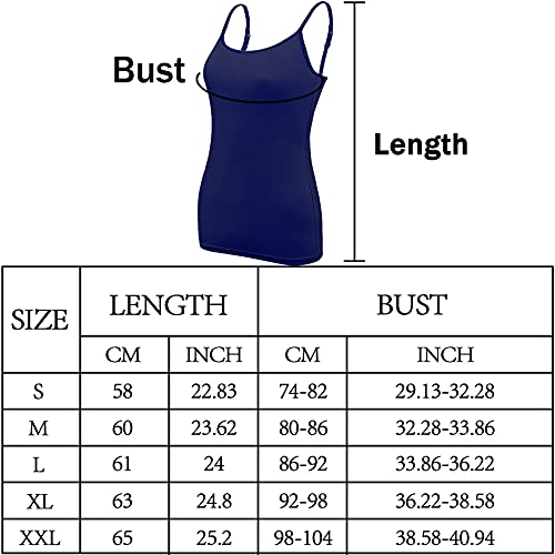 6 Pack Women's Adjustable Strap Camisole Tank Tops