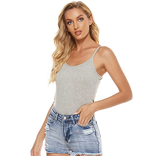 6 Pack Women's Adjustable Strap Camisole Tank Tops