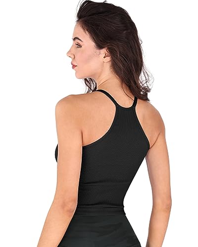 ODODOS Women's 3-Pack Seamless Ribbed Cami Tops