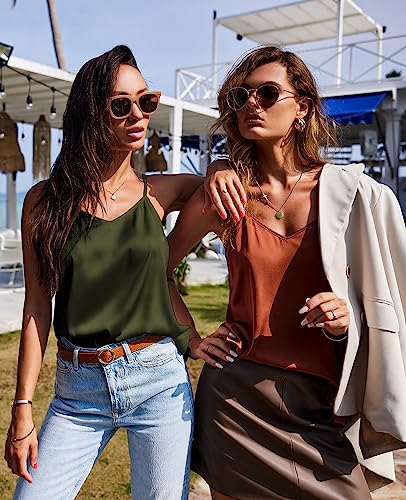 Ekouaer 3 Pack: Women's Silk Satin Tank Tops