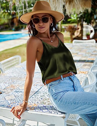 Ekouaer 3 Pack: Women's Silk Satin Tank Tops