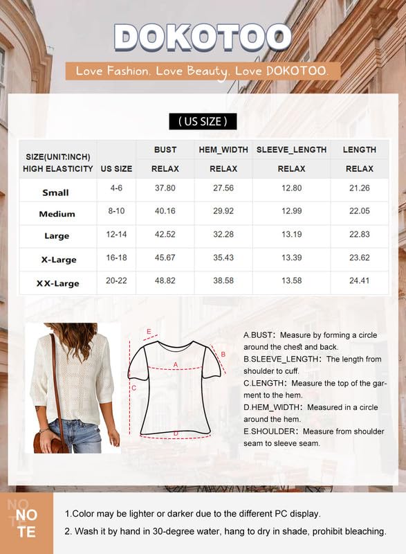 Dokotoo Women's Spring/Summer Fashion Tops: Pullover Sweaters to T-Shirts