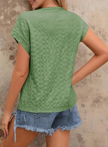 Dokotoo Women's Summer Casual Tshirts Solid Green Large