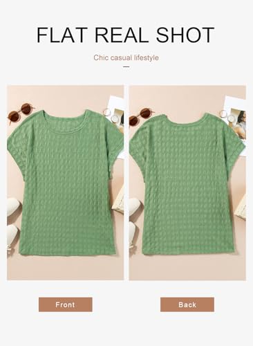 Dokotoo Women's Summer Casual Tshirts Solid Green Large