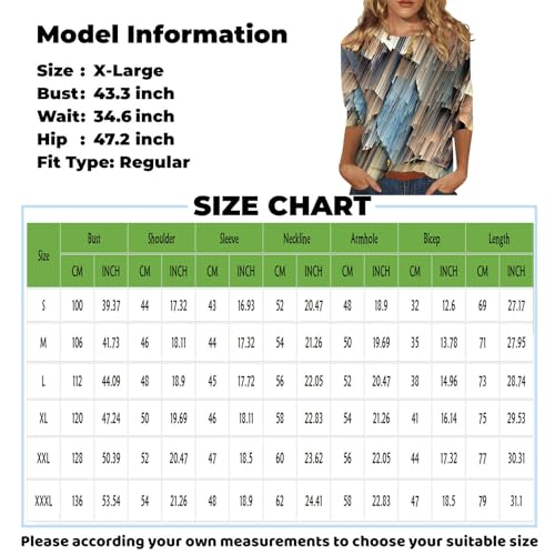 YUTANRAL Boho Graphic Tees Summer Tops Women 2024