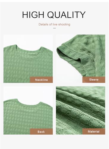 Dokotoo Women's Summer Casual Tshirts Solid Green Large