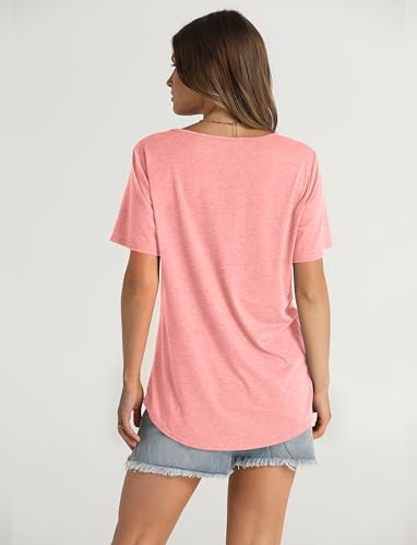 Oversized Coral Smocked Top for Women, XL