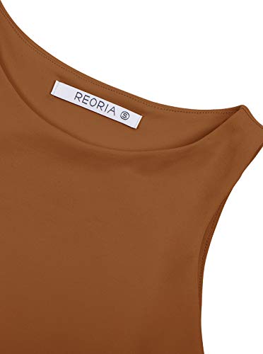 REORIA Women's Sexy High Neck Racerback Crop Top