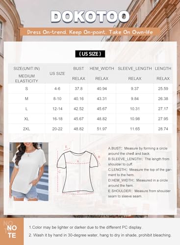 Dokotoo Women's Summer Casual Tshirts Solid Green Large