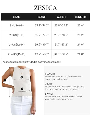 ZESICA High Neck Ribbed Tank Top - White