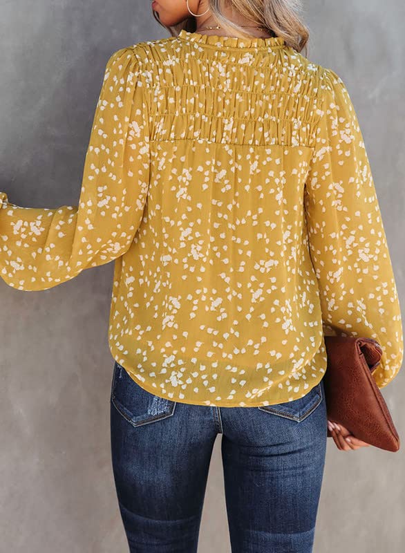 Dokotoo Alicia Flowy Print V-Neck Chiffon Blouse