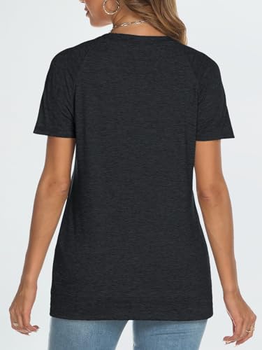 AUTOMET Womens Black Tunic Tee Dressy Casual Summer Tops