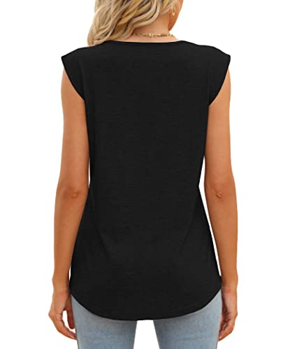 Bakoliza Square Neck Sleeveless Tank Top Black Women's