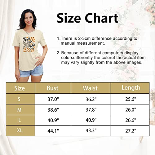 Sunflower Vintage Boho Graphic Tee for Women - Apricot