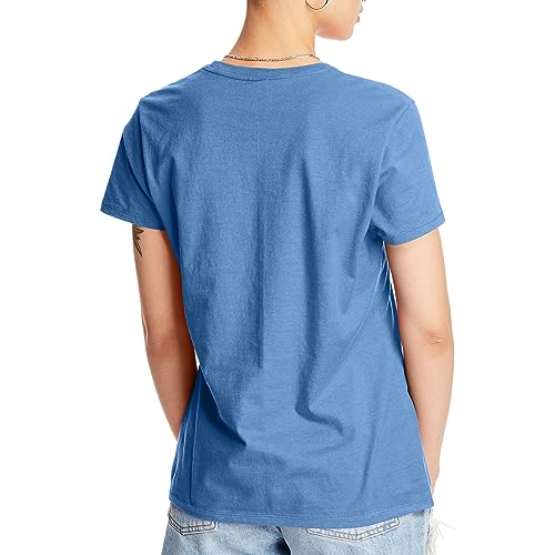 Hanes Lightweight Cotton Women's Crewneck Tee, Carolina Blue